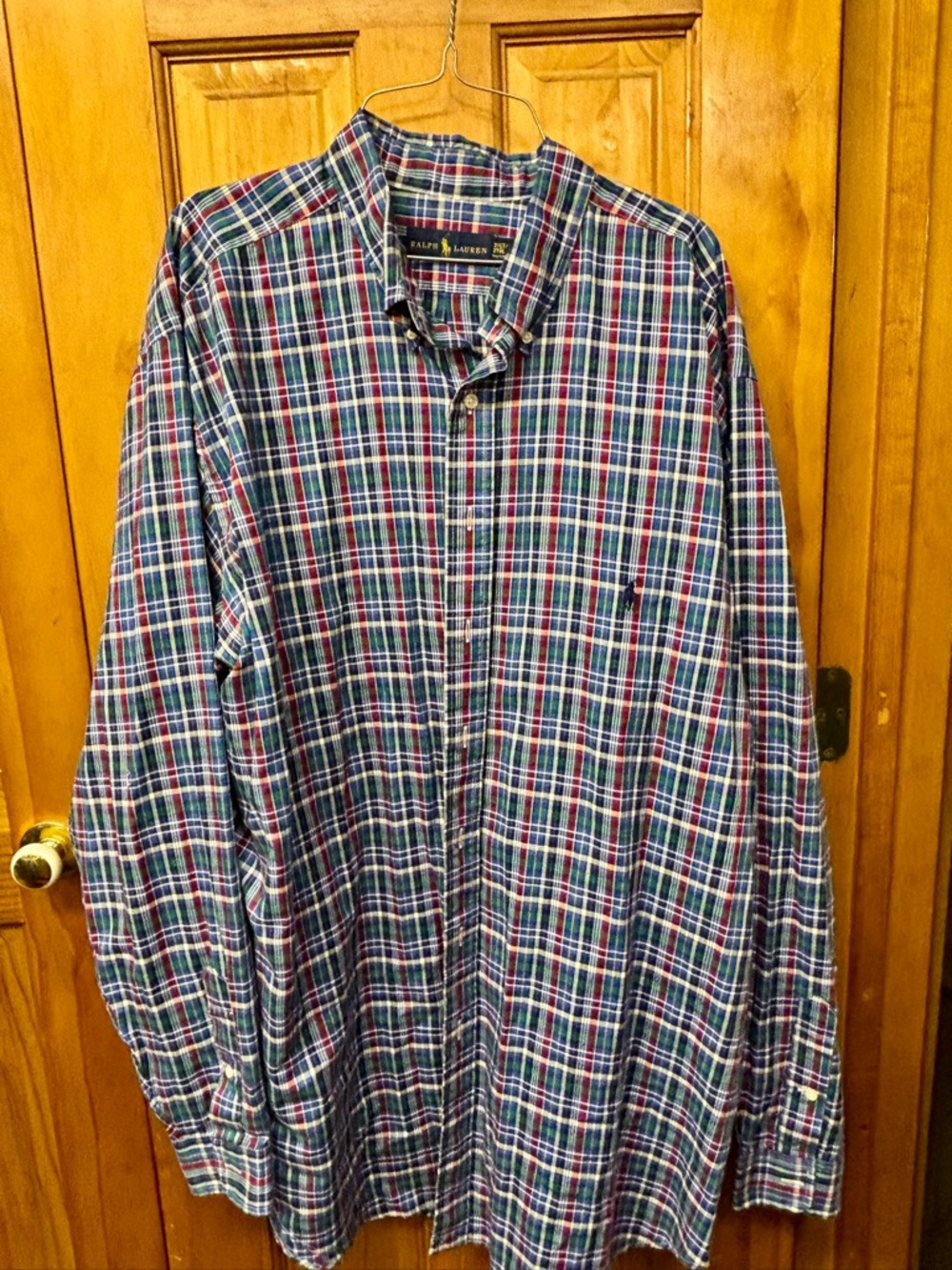 Polo Ralph Lauren Men’s Long-Sleeve Plaid Button-Down Shirt - Navy/Red/Green